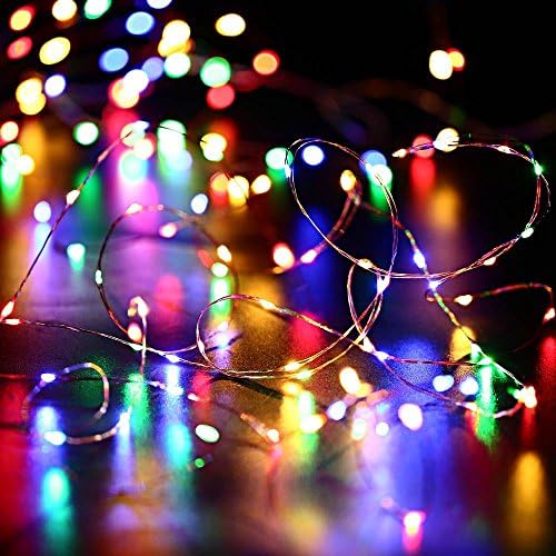SW Fairy String Lights 8 Modes Fairy Lights Twinkling 100 LED String Lights Battery Operated 33FT Firefly Light with Remote for Bedroom Wedding Halloween Thanksgiving Christmas Decor(Multicolor)