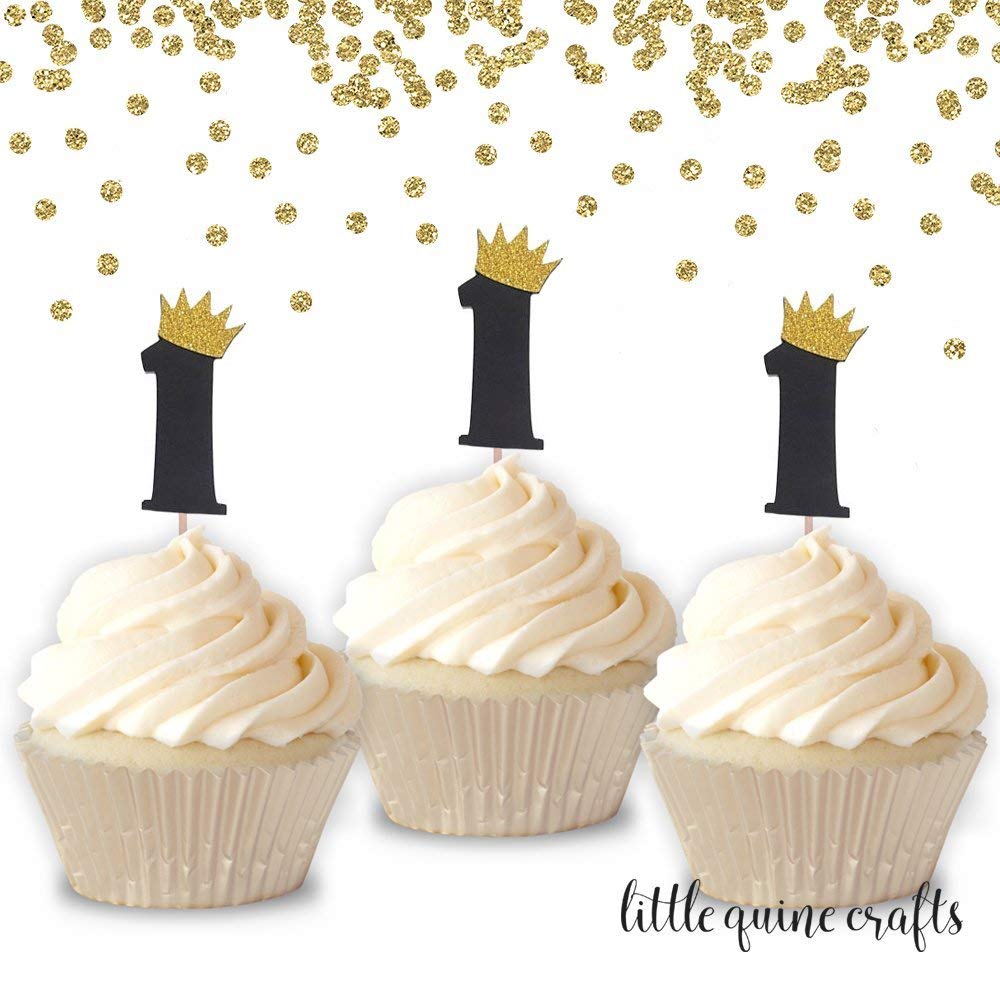 Amazon Com 12 Pc Gold Crown One Cupcake Topper Wild One Where The