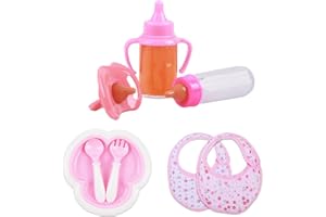 DCOLCO Bottle Pacifier, Knife and Fork Plate, Two Bibs
