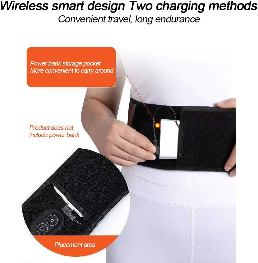 Heating Waist Belt, Heated Massage Back Wrap with Vibration, Heated Waist Belt for Lower Back