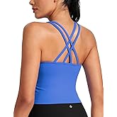 HeyNuts Longline Zeal Bras Medium Impact Wirefree Sports Bras Workout Crop Tank Tops with Removable Pads, A-D Cups