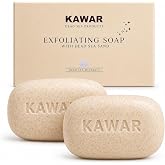 KAWAR Dead Sea Exfoliating Soap with Salicylic Acid, Body Bar, 2-Pack | Salicylic Acid, Magnesium Chloride, Shea Butter &amp; Tea Tree Oil - No Fragrance, Vegan Exfoliating Body Bar for Men &amp; Women