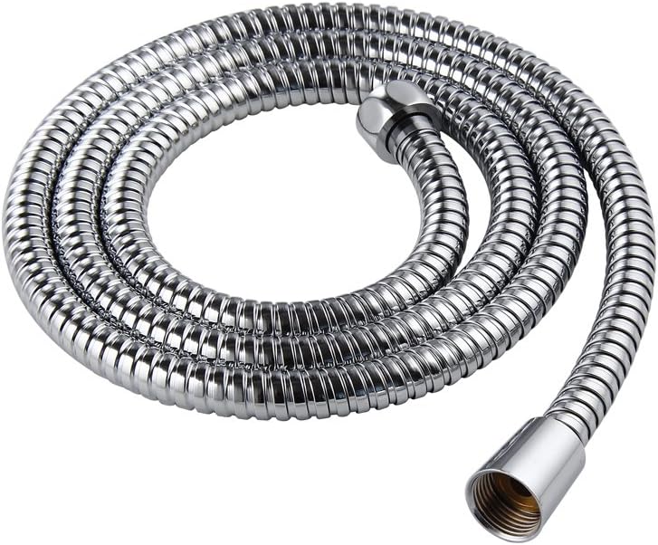 1.5m Shower Hose, Replacement Shower Hose,Flexible Hose-Double Interlock Anti-Kink Stainless Steel Hose by Aquatimez(Polished Chrome)