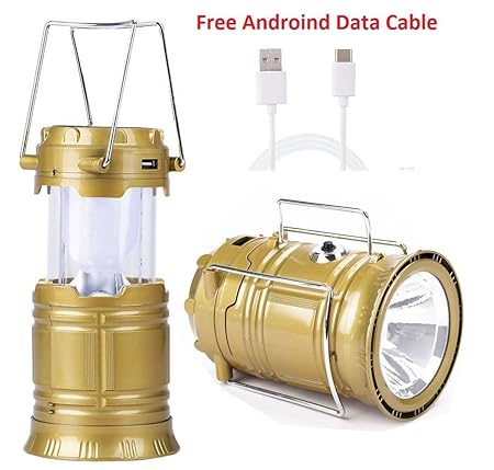 BLUTECH Led Solar Emergency Light Lantern, High Light Torch, USB Mobile Charger, 3 Power Source Solar, Lithium Battery, Black