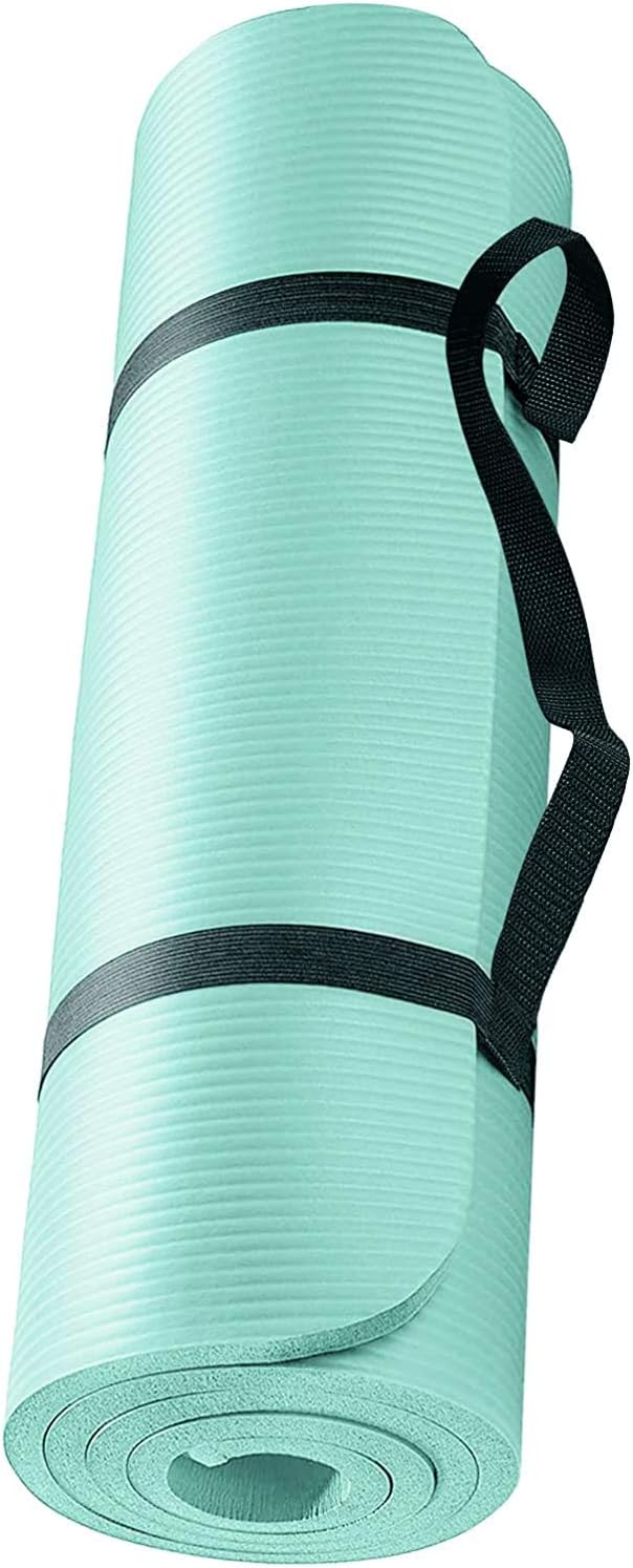 TENBOOM Thick Yoga Mats for Women and Man, 1/2 Inch Thickness No Slip Exercises Mat Anti-Tear Fitness Pilates Workout Mat for Home Gym with Carry Strap : Sports & Outdoors