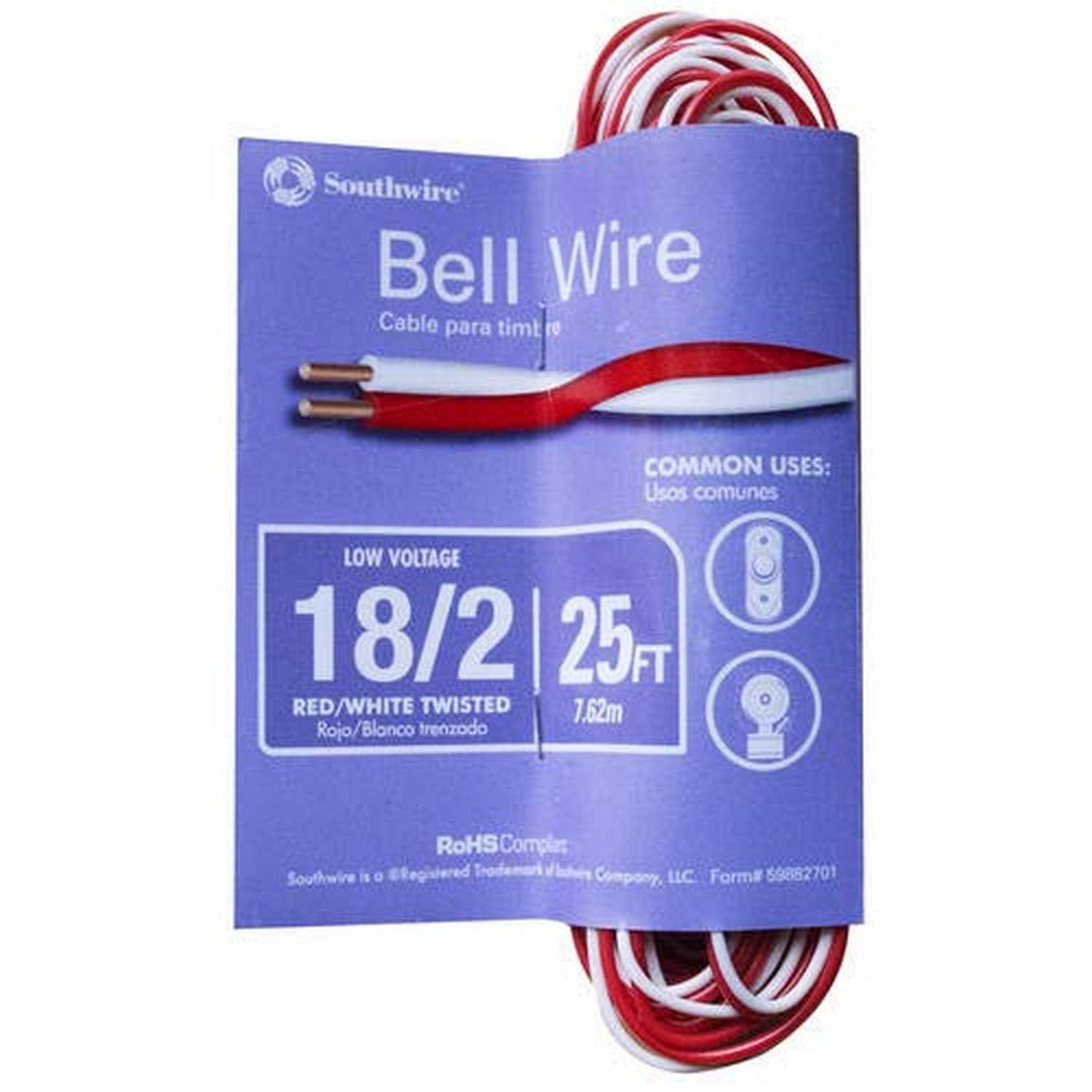 Southwire 64267101 Red/White Bell Wire
