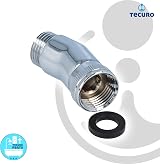 tecuro 1/2 Inch Brass Shower Elbow Chrome 22.5 Degree Tilt Handheld Shower view 3