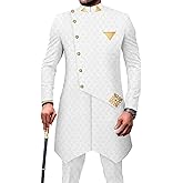 African Suits for Men Single Breasted Silm Fit Blazer and Pants 2 Piece Set Dashiki Attire for Wedding