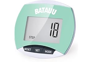BATAUU Best Pedometer, Simply Operation Walking Running Pedometer with Calories Burned and Steps Counting (Green)
