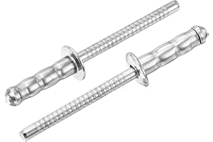 uxcell 50Pcs 3/16" x 5/8" 304 Stainless Steel Round Head Double-Drum Blind Rivets, Pull Nail Drum Type Blind Rivets for DIY, 
