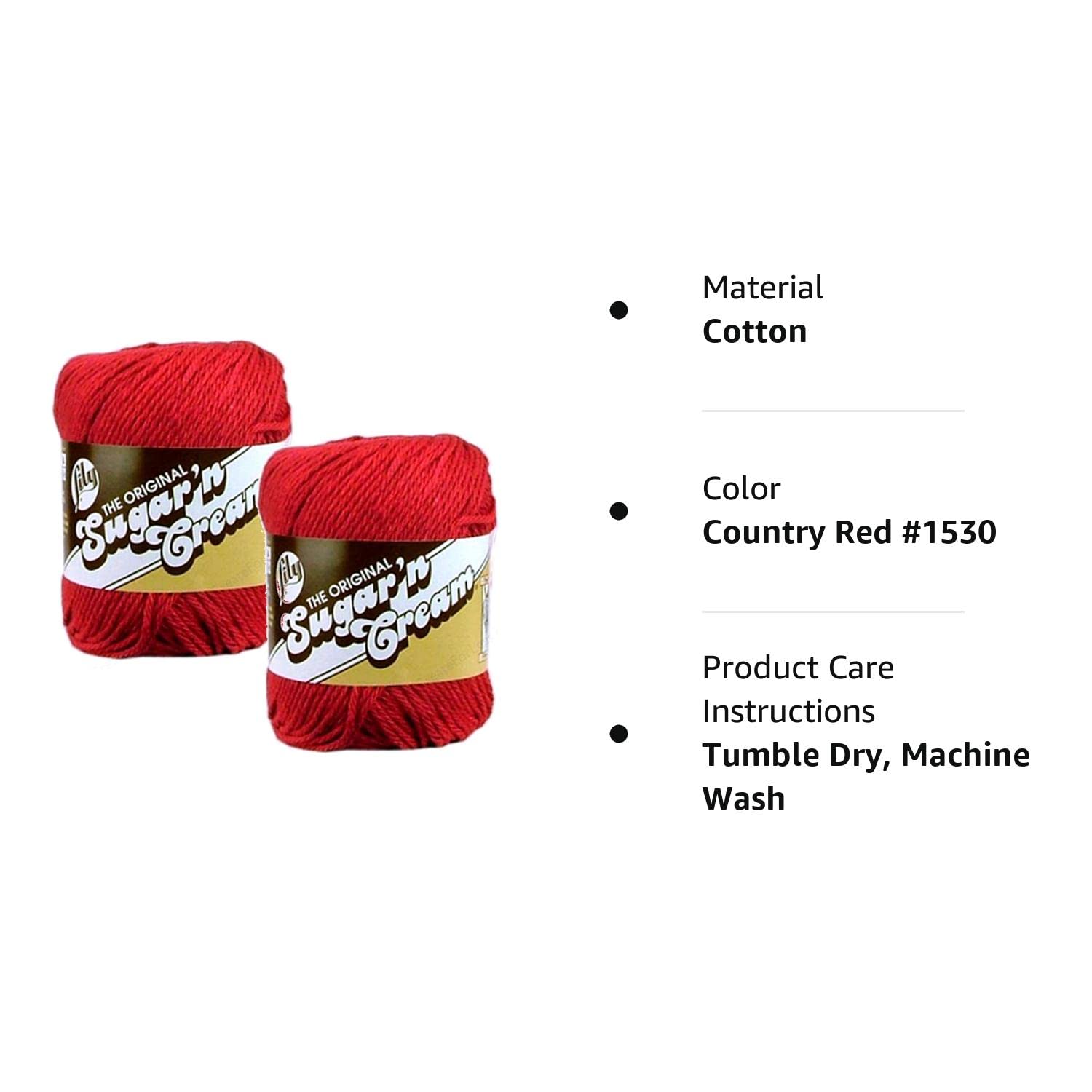 Bulk Buy: Lily Sugar 'n Cream 100% Cotton Yarn (2-Pack) (Country Red #1530)
