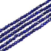 Adabele 450pcs Natural Sapphire Blue Jade Healing Gemstone 4mm (0.16 Inch) Small Faceted Round Loose Beads Gem Stone Spacer for Jewelry Making GH-B8