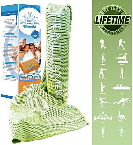 Absorbent Cooling Towel by Heat Tamer, Stylish, Breathable - Accessory For Sports Enthusiasts, Outdoor Physical Activities, Gyms, Traveling, Even Pets- Easy Use- Guaranteed Instant Heat Relief Effect