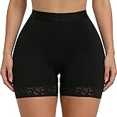 Voxshe Lace Butt Lifting Shapewear Shorts Tummy Control Shorts Lace Body Shaper Shorts Thigh Slimmer BL-SW07 Black