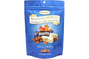 Golden Bonbon Italian Soft Almond Nougat Candy, Individually Packed Chewy, Gluten Free Nougat, Full of Almonds, Halal Candy (2.5 Oz, Almond Maple)