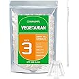 wananfu Size 3 Empty Capsules Vegetarian (500 Count) Bundle with 2 Micro Lab Spoons, Clear Fillable Veggie Pill Capsules Size 3 for Making Your Own Supplements