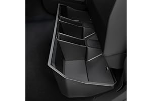 SUMK Rear Under Seat Storage Box for 2024 2025 Tesla Cybertruck Accessories, [2 Small Removable Boxes] Durable PP Material Underseat Storage Tray Box Organizer for Cybertruck - Black