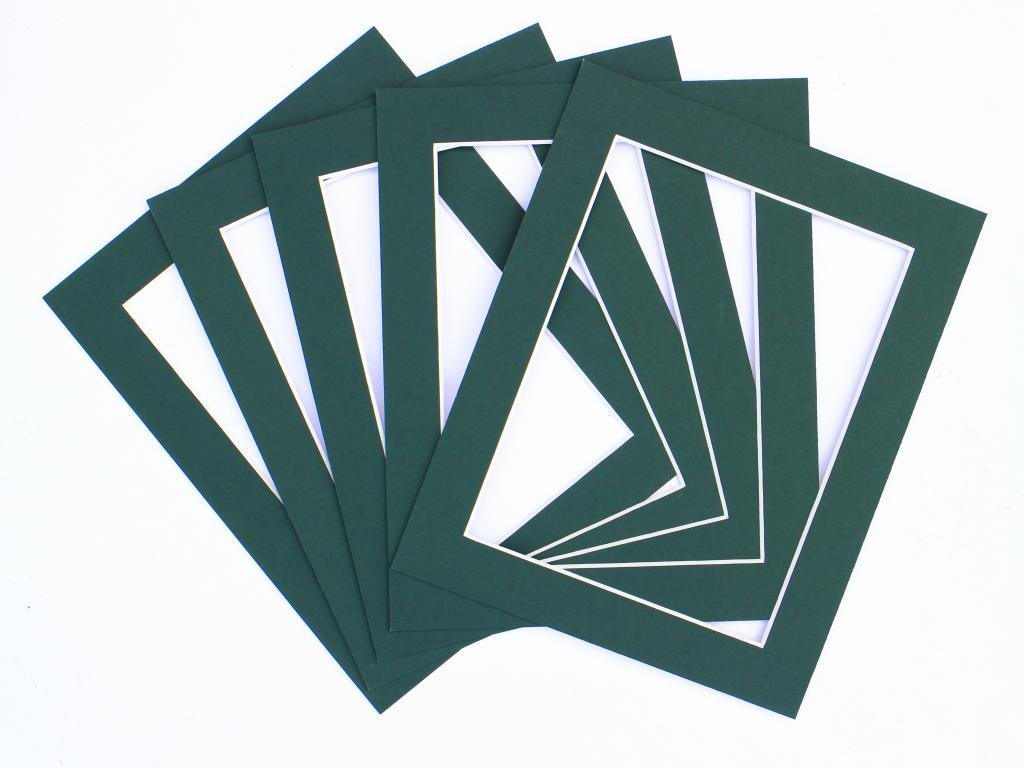Frame Company Pack of 10 Bottle Green Mounts 12x10 for 8x6 inch *Choice of Colours* — image 1