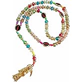 Santa Muerte Necklace Rosaries Beads Holy Death's Necklace Blessing Crafted Rosario de la santa muerte Prayer Gift For Men and Women