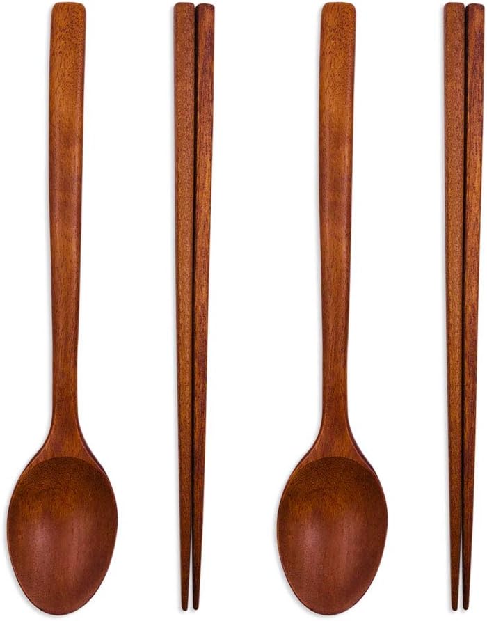Reusable HighGrade Set, Cutlery ChopSticks Spoon Wooden Handmade