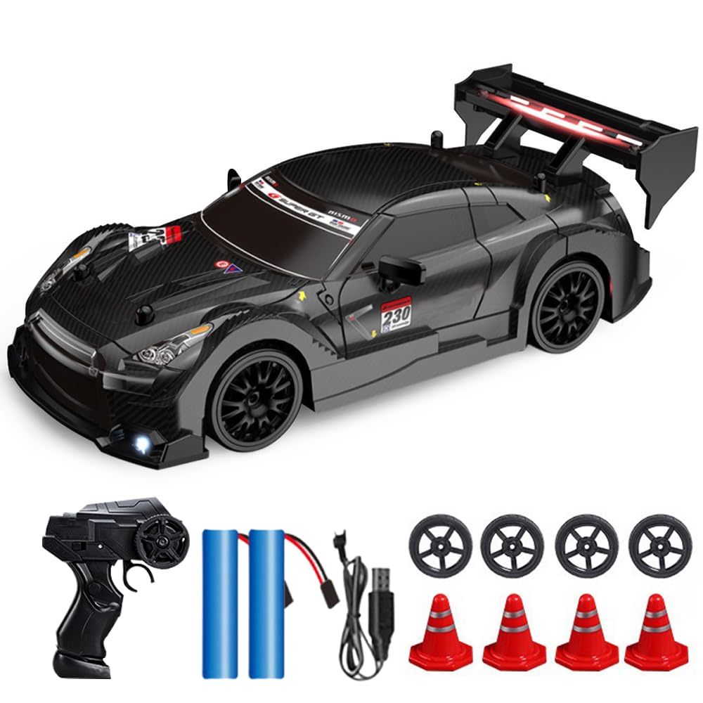 Vmxlso RC Drift Car, 1:24 Remote Control Car, 2.4GHz 4WD, with Cool Lighting, Racing Tires, 2 Batteries, 20km/h High Speed 4WD, Mini RC drift car Toy Gifts, for Drift and Race — image 1