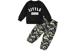 wdehow Toddler Kids Baby Boy Fall Outfits 1T 2T 3T 4T 5T Letter Print Long Sleeve Tops Camouflage Pants Winter Clothes Sets