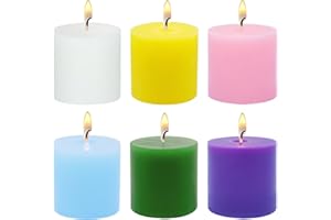 BEILISEN 6 Pack Multi-Color Pillar Candles - 2" Tall x 2" Diameter, Small Scented Votive Candles for Party Dinner Events Home Decor
