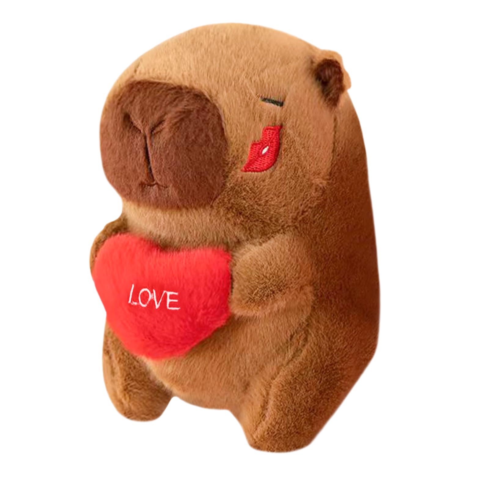 LHOEST Capybara Plush Toy 25 CM Plush Pillow Capybara Teddy with Heart Cartoon Stuffed Animal Birthday capybara Gifts for Girls Boys Cute Doll Plush Toys for Kids Adults Animal Lovers