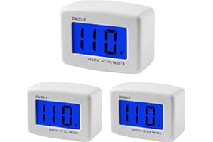 AITIAO 3Pcs Voltage Test Monitor,Flat US Plug AC 80-300V LCD Digital Voltmeter Voltage Measuring Monitor,110V 220V Voltage Panel Power Volt Test Meter for Household Plug into Outlet to Measure Voltage