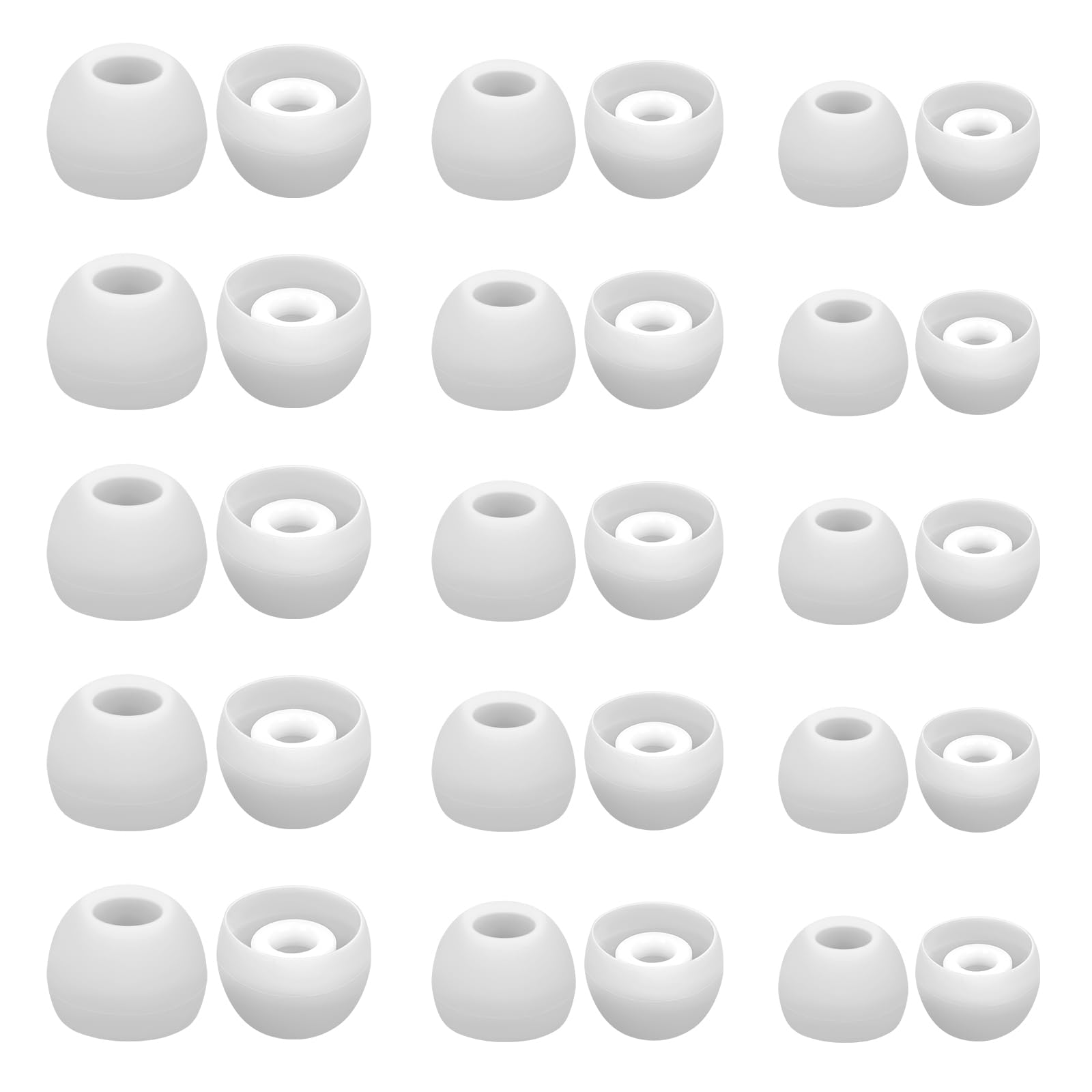 Photo 1 of 15 Pairs Silicone Ear Bud Replacement Pieces Earbuds Ear Tips Replacement Ear Bud Covers S/M/L Sizes Ear Gels Soft Earphones Earbuds White Ear Cushion Ear Bud Tips Replacement Kit