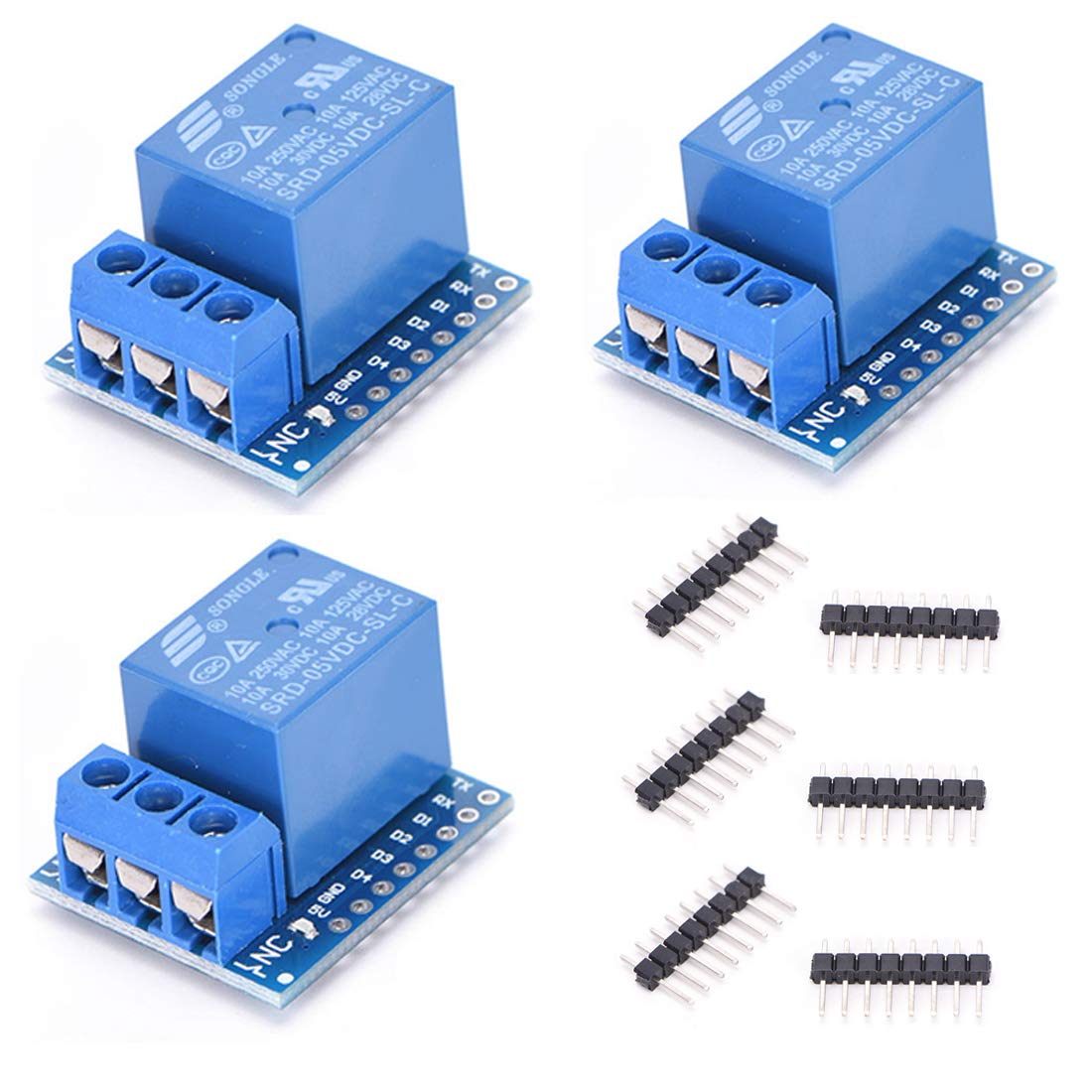 Hailege 3pcs 5V D1 mini Relay Shield 5V D1 mini Relay Module for WeMos D1
