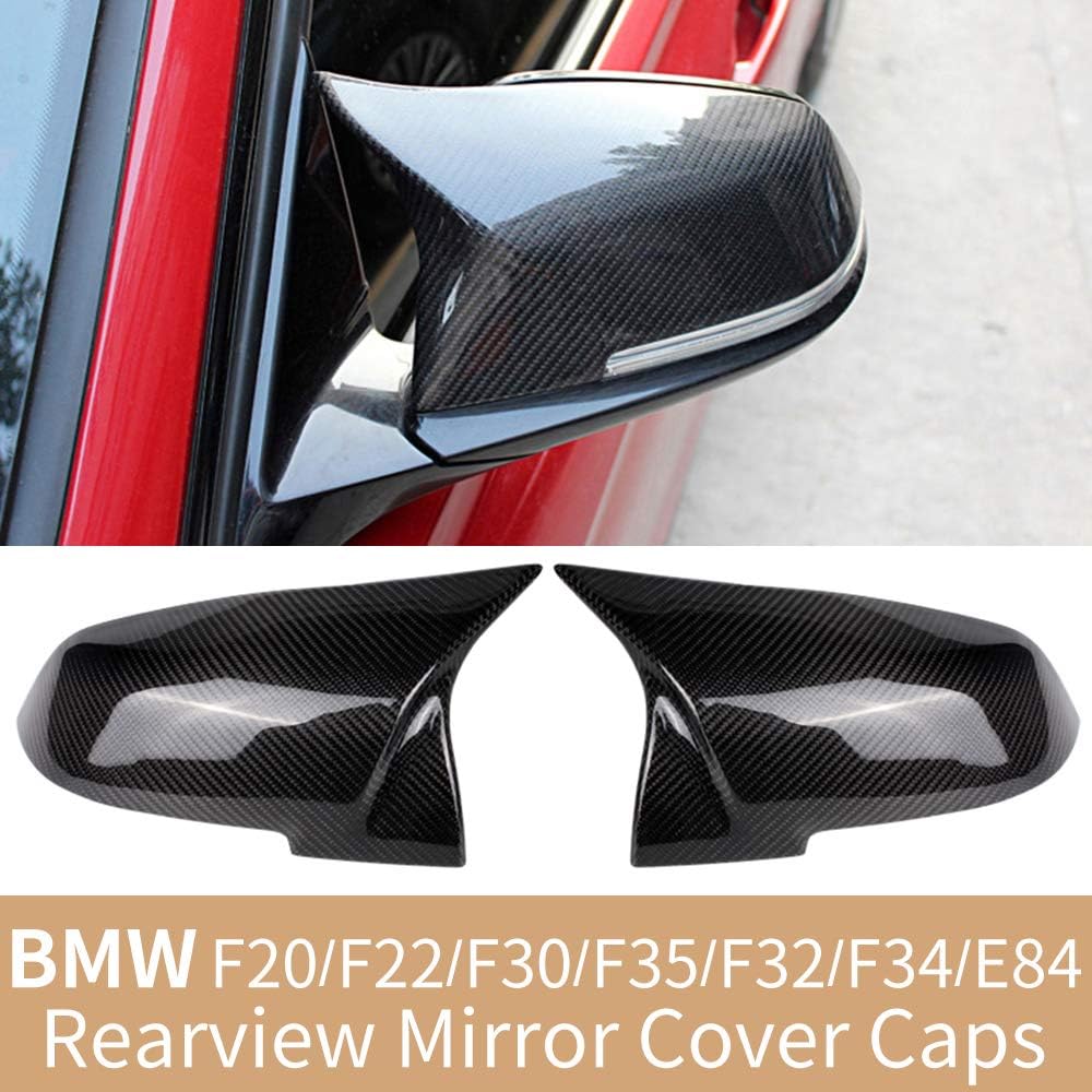 Soyeah Replacement Rearview Side Mirror Covers cap for BMW 3 Series F30 F34 F31 1 Series F20 F21 2 Series F22 F23 4 Series F32 F33 F36 F87(M2) X1 Sereis E84 2012-2018 (Carbon Fiber+ABS)