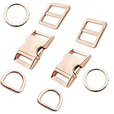 Bytiyar 8 pcs Rose Gold Assorted 1 inch(25mm) Zinc Alloy Metal Buckles Fasteners for Webbing Nylon Strap Belt Sewing DIY Accessories