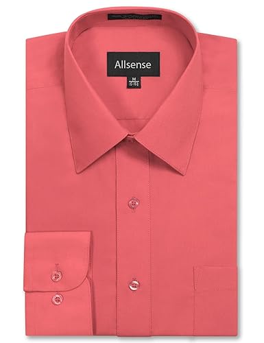 Allsense Men's Regular Fit Long Sleeve Wrinkle Resistant Dress