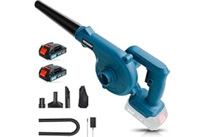 SKOVENSY Cordless Blower with 2 Batteries, 2-in-1 Compact Electric Blower, Lightweight Design for Car Drying and Cleaning, Blue