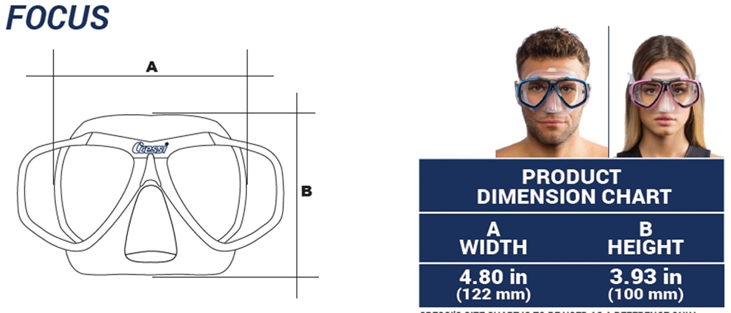 First Dive Mask with Inclined Lenses for Scuba Diving - optical lenses available | FOCUS made by Cressi: quality since 1946