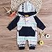 Emmababy Baby Boys Girls Jumpsuit Hooded Romper Outfit Long Sleeve Bodysuit With Pocket (18-24Months, White)