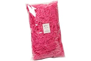 NC Basket Grass,Crinkle Cut Tissue Paper,Recyclable Craft Shred Confetti Raffia Paper Filler,For Easter Gift Box Wrapping Packing Filling,100g 3.53oz Party Decoration (rose red)