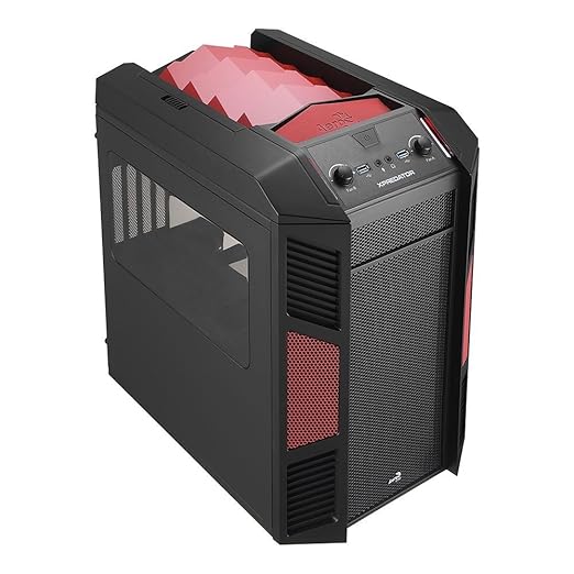 title=Aerocool XPredator Cube Case per PC, Nero/Rosso