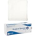 Dynarex Esponjas de gasa quirúrgica, tela de algodón absorbente con bordes plegados, apósito suave, duradero, no estéril, 2 x