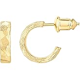 PAVOI 14K Gold Plated Thin Square Edge Open Hoop Earrings for Women | Trendy Lightweight Open Hoops
