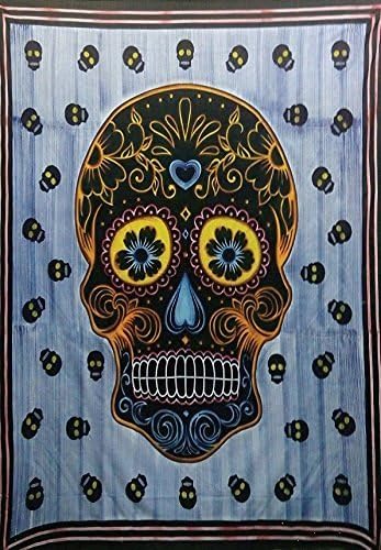 Funky Buddah Skull head tree Tapestry