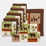 10 Pc Wildlife Kitchen Dish Cloth Set Perfect for Your Hunting Lodge or Log Cabin Featuring Bear Deer Moose by The Big One