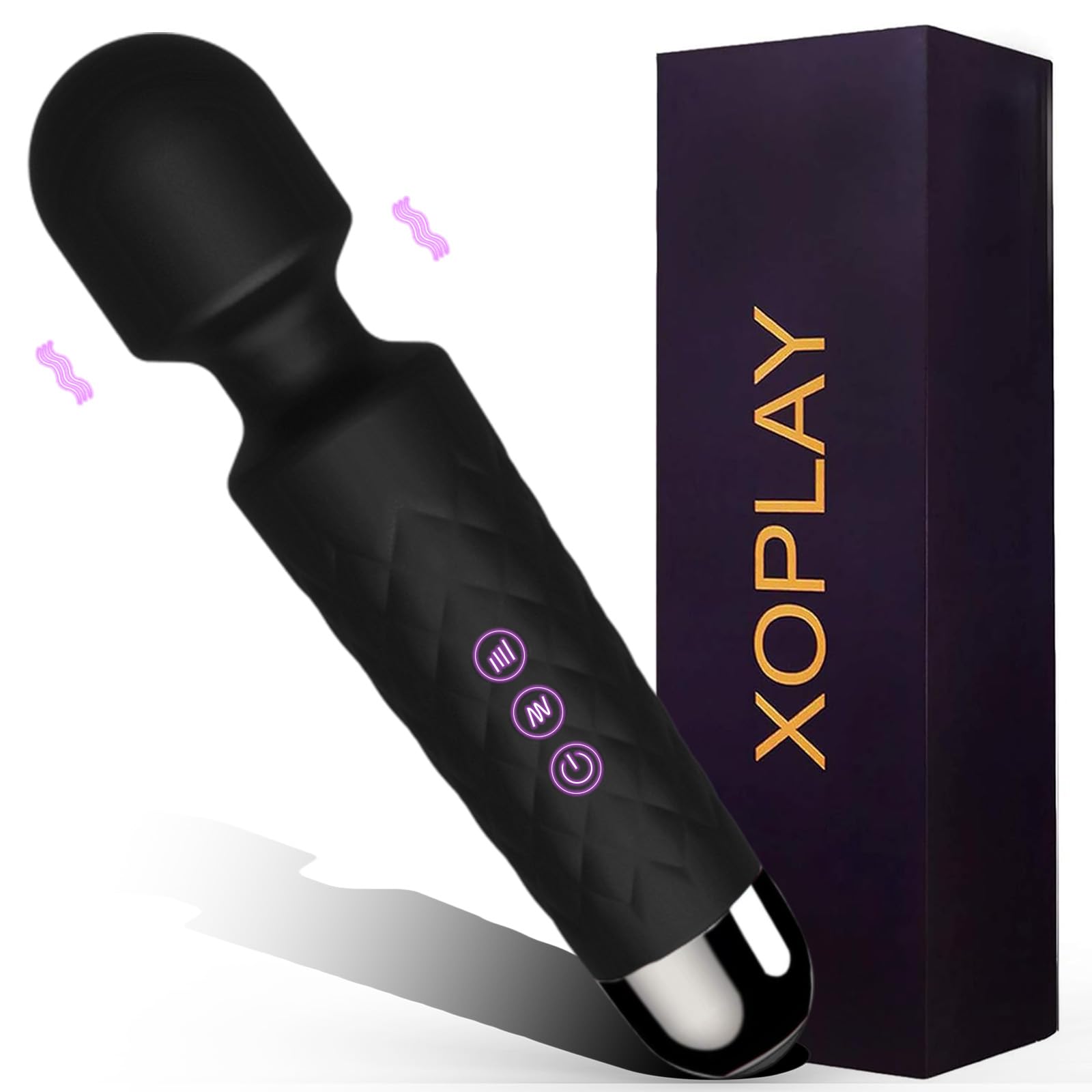 G Spot Wand Vibrator for Women, XOPLAY 20 Modes Powerful Dildo Clitoral Stimulator, Wireless Quiet Waterproof USB Rechargeable Anal Toys Adult Sex Toys Gift for Couples Female Masturbation Black
