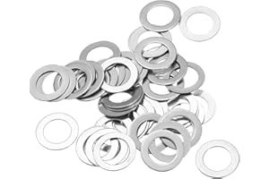 uxcell M10 304 Stainless Steel Flat Washers, 50pcs 10x16x0.5mm Ultra Thin Flat Spacers for Screw Bolt, Electronic Repair, Aut