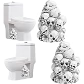 2 Pack Skull Toilet Bolt Covers Decorative, Resin Toilet Bolt Caps Decorative, Funny Bathroom Decor, Bathroom Accessories, Easy Installation Replacement Parts, Halloween Decoration (Skull Pile)