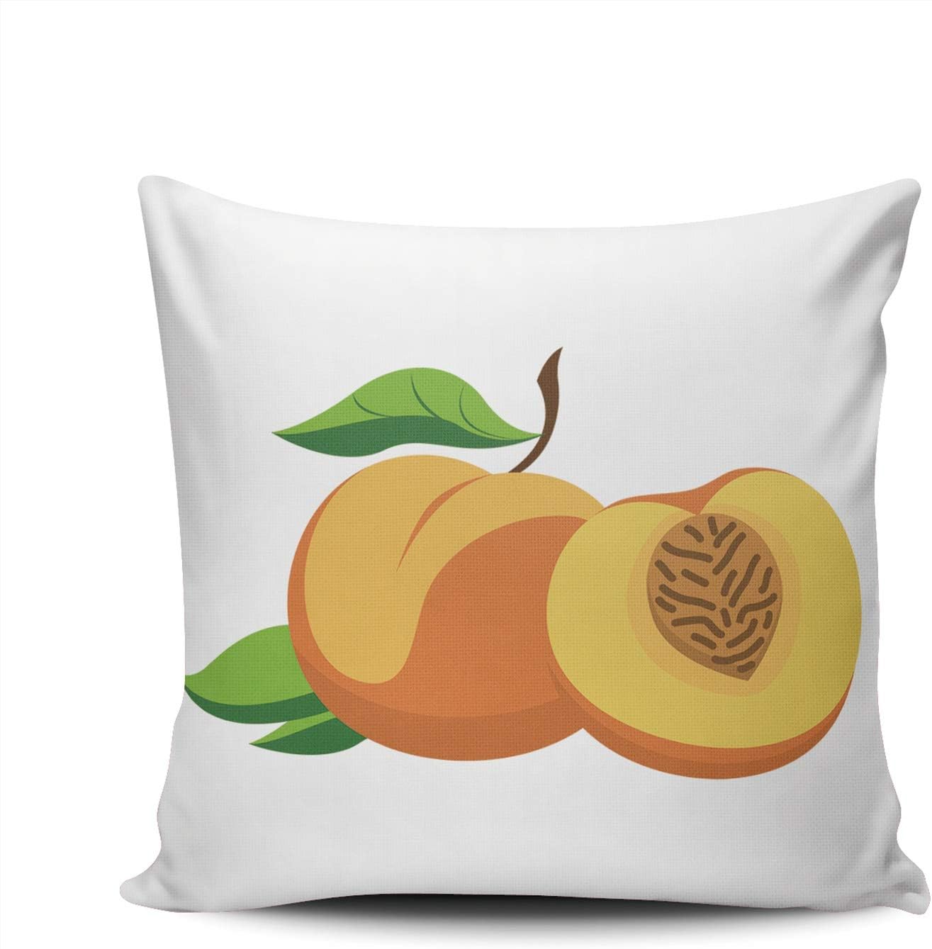 ONGING Decorative Throw Pillow Case Peach Cut Into Chunks Pillowcase Cushion Cover Double Sided Design Printed Square Size 24X24 Inch