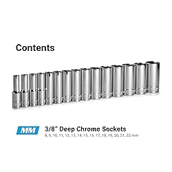 Capri Tools 3/8 in. Drive Deep Chrome Socket