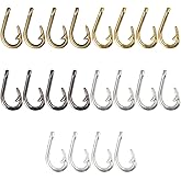Uniquer 20Pcs Fish Hook Shape Charms, 5 Color Fishhooks Pendant, Alloy Dangle Charms with Loop for DIY Jewelry Craft
