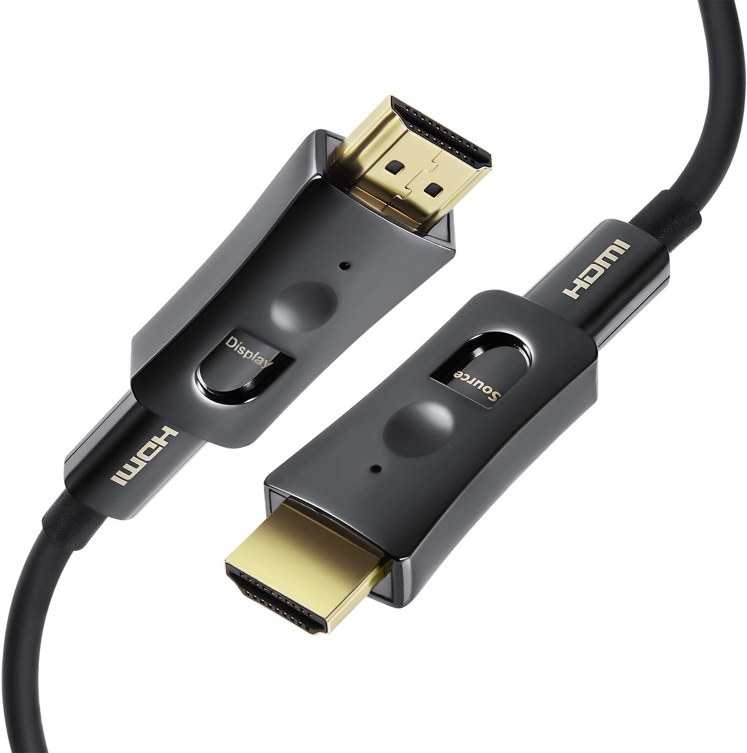 Fiber Optic HDMI 2.0 Cable,30ft 4K HDR Dual Micro HDMI Male D Type and Standard HDMI Male Connectors Cable High Speed 18Gbps, 3D, for Projector,Tablet, Camera and Camcorder,HDCP2.2, 4:4:4, Ultra Slim